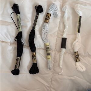 Embroidery Floss Friendship Yarn Craft Thread Set White Gray/ Silver Black Shade